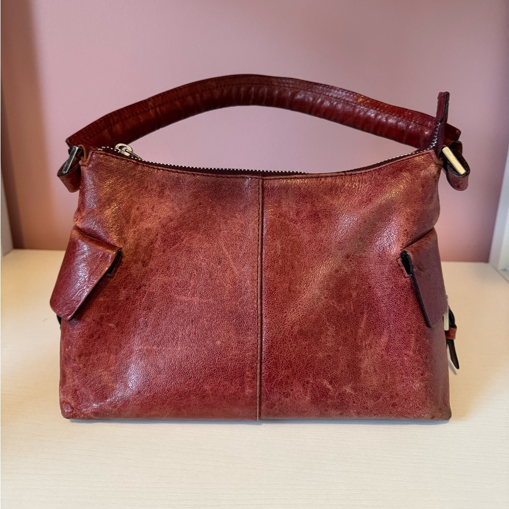 Roberto Vianni Distressed Red Handbag